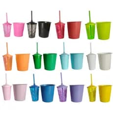 Kit Lembrancinha Cinema 15 Baldes Pipoca 1L e 15 Copos Acrílico 400ml Aniversario