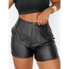 Short Couro Pence Feminino Bolso Balada Festa