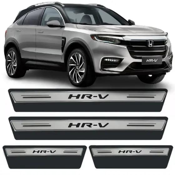 Kit Soleira Resinada Proteção Porta Hrv Hr-v - Prata