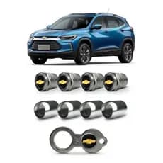 Kit Bico Tampa Pneu Roda Inox Cromado Nova Tracker 2020 2021