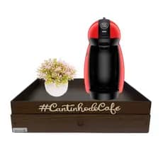 Bandeja Porta Capsulas com Gaveta Dolce Gusto organizadora apoio cafeteira servir mdf café chá xícara bule garrafa