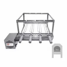 Transforme sua Churrasqueira 55cm com Kit 4 Espetos Giratórios Inox Automático Profissional Bivolt