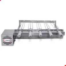 Kit Grill Inox Gira 5 Espetos Bivolts Único Andar - Brasa Grill
