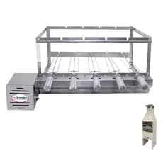 Brasa Grill Gira 5 Espetos Especial para Churrasqueiras Pré Moldadas de 65cm Espaço Interno Largura
