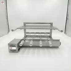 Brasa Grill 4 Espetos Grelha Flutuante Inox 3 Niveis Altura Painel C/ Motor