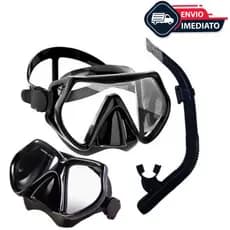 Máscara de Mergulho e Snorkel Profissional Óculos de Natação Ajustáveis ​​para Praia e Piscina