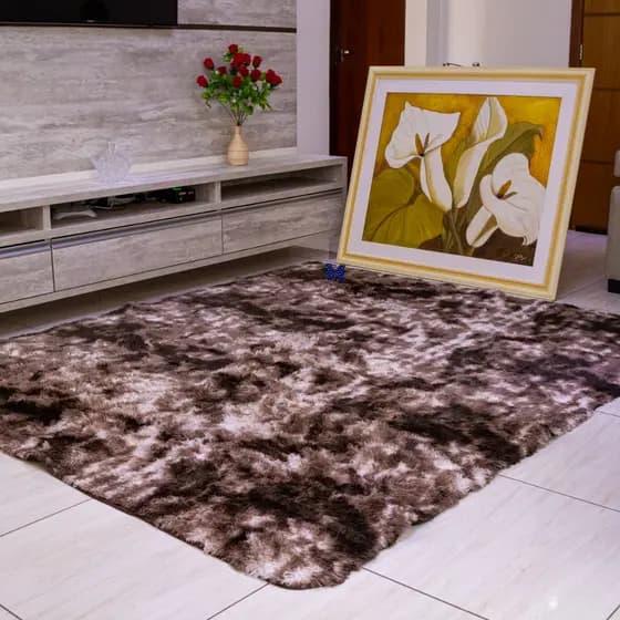 Medida 2,0x1,40 Tapete Peludo Antiderrapante pelo liso