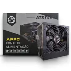 Fonte Atx 750w Real Gamer PFC Ativo Brazilpc/Tronos Silenciosa Bivolt