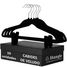 Kit 10 Cabide De Veludo Resistente Com Presilha Aveludada Premium com Gancho giratório