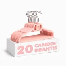 Kit【20】UN Cabide Lacinho Rosa de Veludo Infantil Ultrafino – Ideal para roupas infantis e de bebê