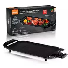 Grill Eletrico RAF R.5313 Chapa Lisa Antiaderente 1800W - Churrasqueira Eletrica Grande 220V