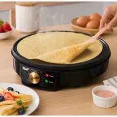 Crepeira Elétrica RAF 1200W 31cm Panqueca Tapioca Crepe Antiaderente Temperatura Ajustável Cozinha 220V