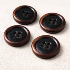 Botão de Costura 4 Furos N°24 Detalhes em Caramelo 15mm Para Roupas 10 Unidades