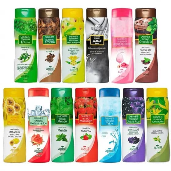 Kit 10 Sabonete Íntimo Feminino Apinil 210ml pH Balanceado Higiene Íntima