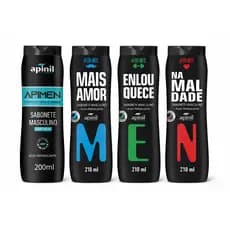4 Sabonetes Líquidos Masculinos Apinil 200ml Higiene Íntima pH Natural