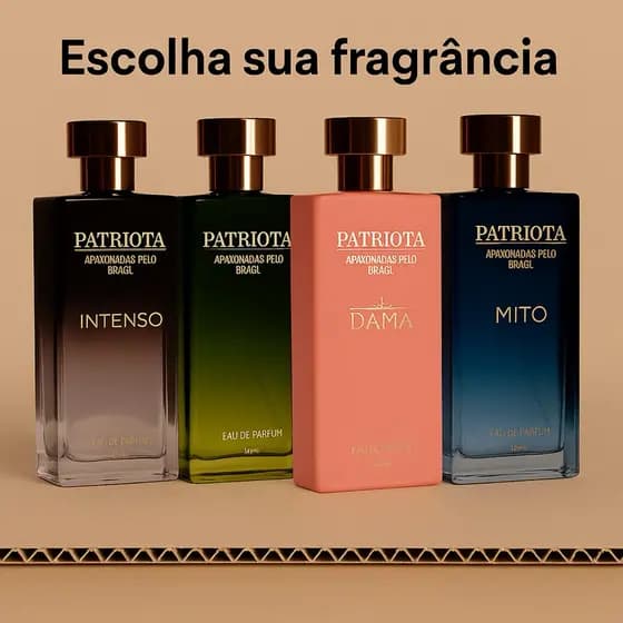 KIT c/4 Perfumes Linha COMPLETA Patriota 100ml EDP - 1ª Dama , Mito , Intenso e Tradicional