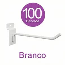 Gancho Painel Canaletado 10 cm Branco kit 100 peças