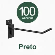 Gancho Painel 25 cm Preto kit 100 peças