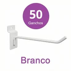 50 Unidades Gancho Painel Canaletado 15 cm Branco
