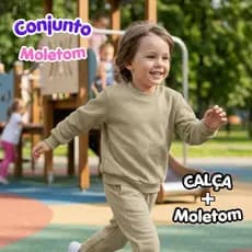 Conjunto Moletom Infantil Abrigo Menino e Menina Flanelado Quentinho Confortável Inverno