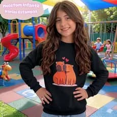 Moletom Infantil Flanelado Estampado Gola Careca Quentinha Confortável Menino Menina Inverno