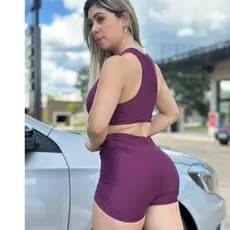 Conjunto Fitness Academia Top Short Feminino 0 Transparência Com Brilho Premium