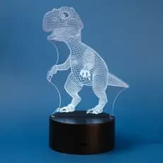 Luminária LED 3D, abajur de mesa, Dinossauro, TREX, T-REX, tiranossauro rex, muda de cor, 7 cores diferentes