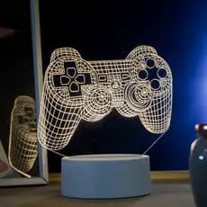 Luminária LED 3D de Mesa / Luz Noturna Presente Criativo / Decoração - controle playstation