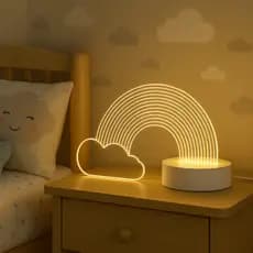 Luminária LED 3D de Mesa / Luz Noturna Presente Criativo / Decoração - Arco iris, infantil