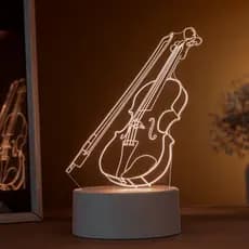 Luminária LED 3D de Mesa / Luz Noturna Presente Criativo / Decoração - violino, instrumentos