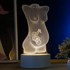 Luminária LED 3D de Mesa / Luz Noturna Presente Criativo/Gestante, grávida e bebê, mãe, corpo humano
