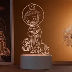 Luminária LED 3D de Mesa / Luz Noturna Presente Criativo / Decoração - São Francisco de Assis, santos