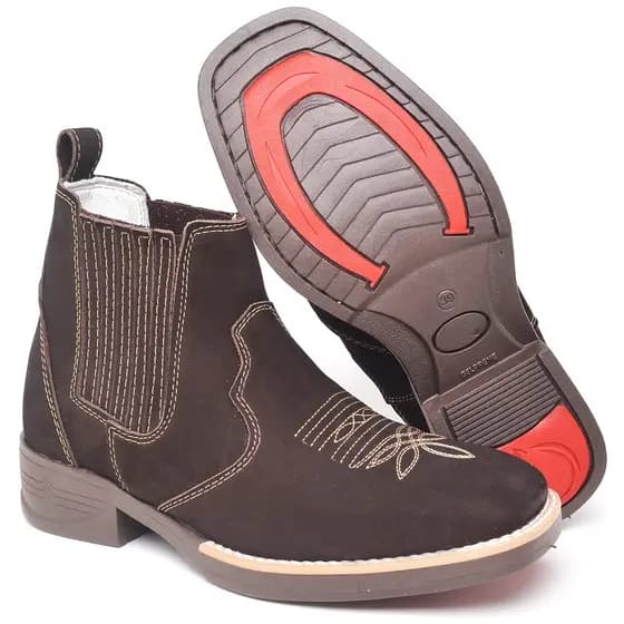 Bota de Cowboy Texana Couro Legítimo Solado Costurado Qualidade Resistência