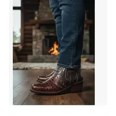Botina Cowboy Couro 100% Solado Costurado 1011