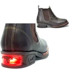 Botinha Luz Led  Texana Infantil Couro Legítimo