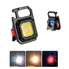 Mini Lanterna Abridor Chaveiro de Bolso com Iluminação COB LED Portátil Luz Emergência Acampamento Recarregável Via USB