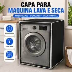 Capa Protetora Lava e Seca Impermeável Flanelada Visor LG Samsung Electrolux Midea 8kg 9kg 10kg 11kg