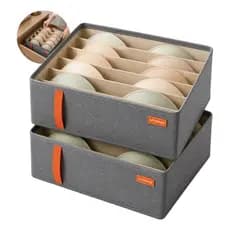 Kit 2 Organizador Gaveta Calcinha Meia Sutiã 6 Divisórias Tnt Armário Closet Guarda Roupa