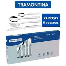 JOGO DE TALHERES FAQUEIRO TRAMONTINA AÇO INOX 24 PEÇAS BÚZIOS