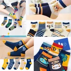 KIT 12 PARES MEIA INFANTIL MENINO DE 0 a 10 ANOS CORES E ESTAMPAS SORTIDAS