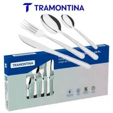JOGO DE TALHERES TRAMONTINA  BUZIOS  AÇO INOX 24 PECAS