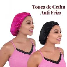 Touca de Cetim Anti FRizz Para Dormir Feminina Noturna Para Cabelo Cacheado Liso Crespo