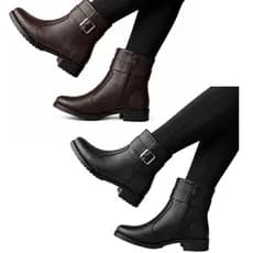 Bota Feminina Coturno Moda Blogueira De Cano Curto Medio Com Ziper Lateral Confortavel e Leve Para Outono e Inverno