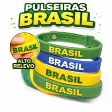 Pulseiras Brasil Silicone Ajustável Verde Amarelo Azul Torcida Bracelete Jogo Copa do Mundo Unissex