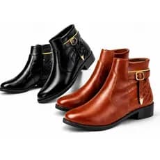 Bota Coturno Feminina Moda Blogueira de Cano Curto Médio Com Zíper Confortavel e Leve Para Outono e Inverno na Promoção