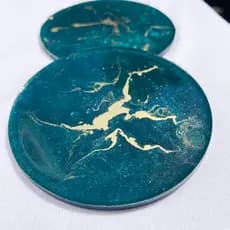 Porta copo luxo Marmorizado Impermeável - Apoio de copo para mesa - Descanso de copo