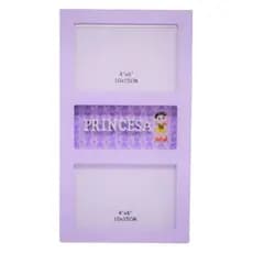 Porta Retrato Duplo Princesa Magali 10x15cm Multi Fotos Quarto Infantil Lilás