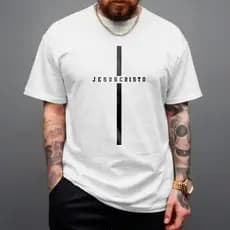 Camiseta T-Shirt Masculina Jesus Cruz Camisa100% Algodão