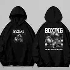 Moletom Boxing Treino Luta Streetwear – Blusa de Frio Canguru Boxe Premium Algodão