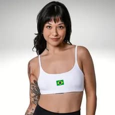 Top Academia Faixa de Poliamida com Bojo Copa do Mundo Brasil